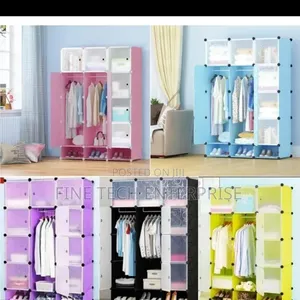 Portable 3- Column Plastic Wardrobes 