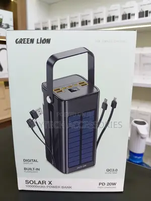 The Green Lion Solar X 100,000mah Power Bank - Black