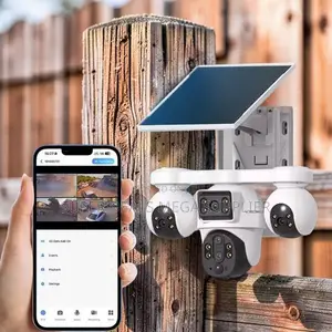 V380 Pro 20mp 4g PTZ Rotating Triple Lens Solar Camera Mobile Viewing