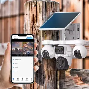 V380 Pro 20mp 4g PTZ Rotating Triple Lens Solar Camera Instant Alerts