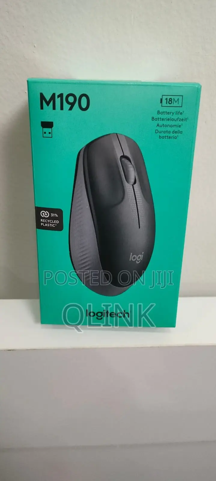 Logitech M190 Full-Size Wireless Mouse - Mid Grey