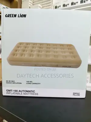 This Is a Green Lion Automatic Inflatable Mattress Beige Air Bed.