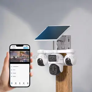 V380 Pro 20mp 4g Ptz Rotating Triple Lens Solar Camera Home Protection