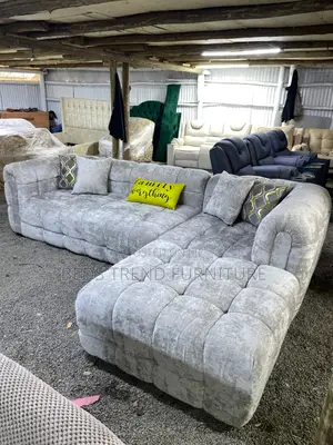 6 Seater L Seat – Bubble Design Grey Upholstery