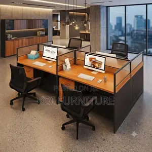 Office Workstation; Four Users Offices MDF Made Workstations