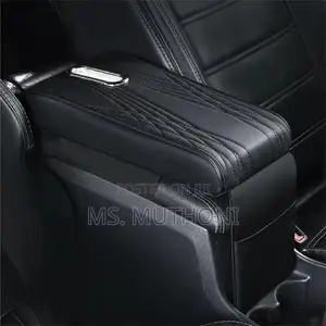 Quality Black Striped Universal Car Armrest Cushion Booster Pad,