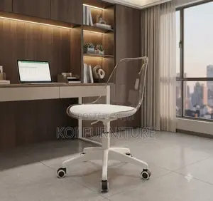 Dining Chairs; Acrylice Swivel Dining Chair With Clear Backrest