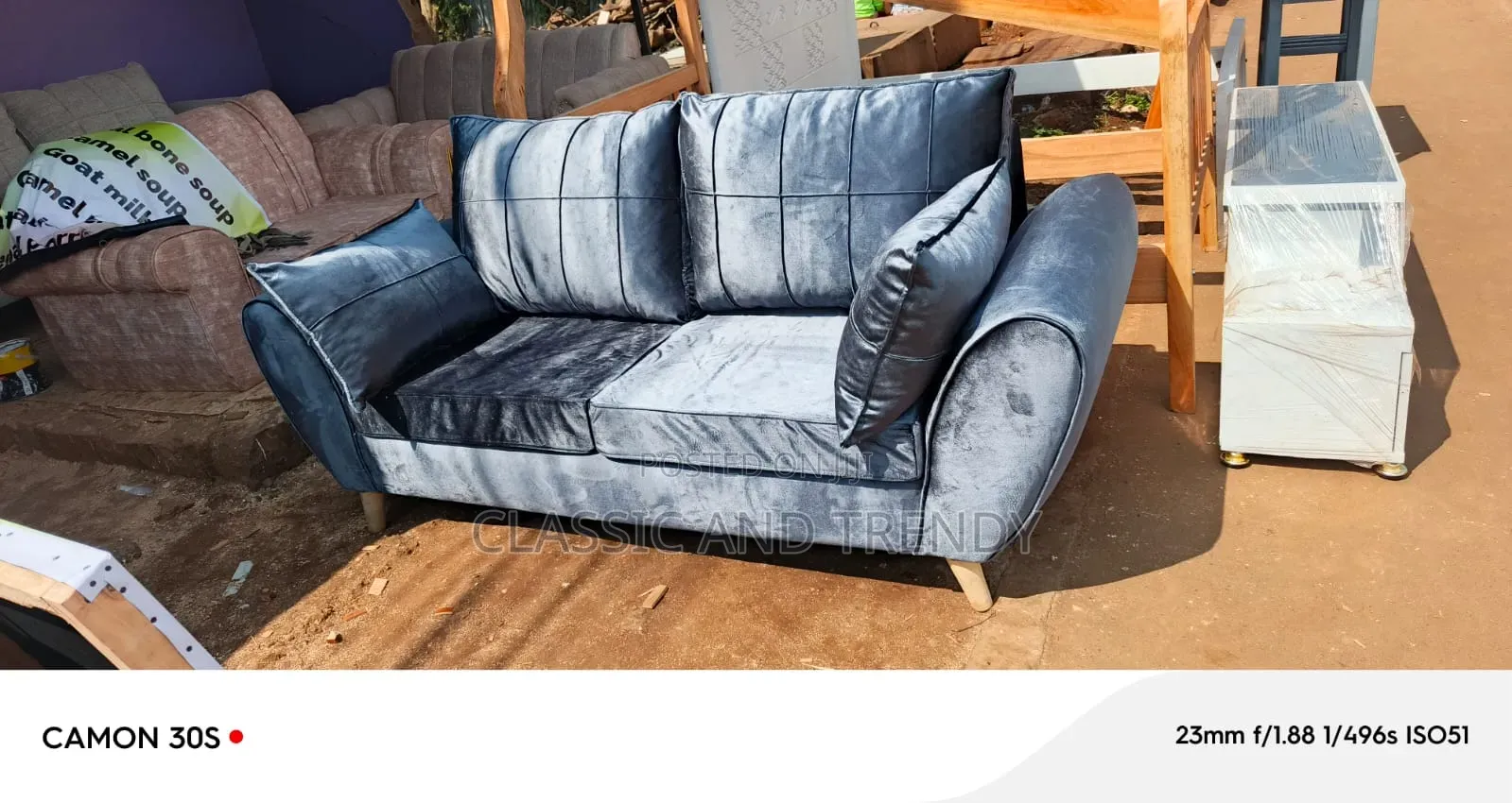 2 Seater Elegant Grey Sofa