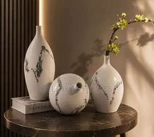 Small Neck Glossy Wave Vase Set_ex