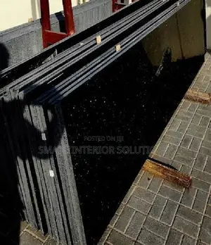 Luxury Polished Black Granite Slab – 8ft × 2ft