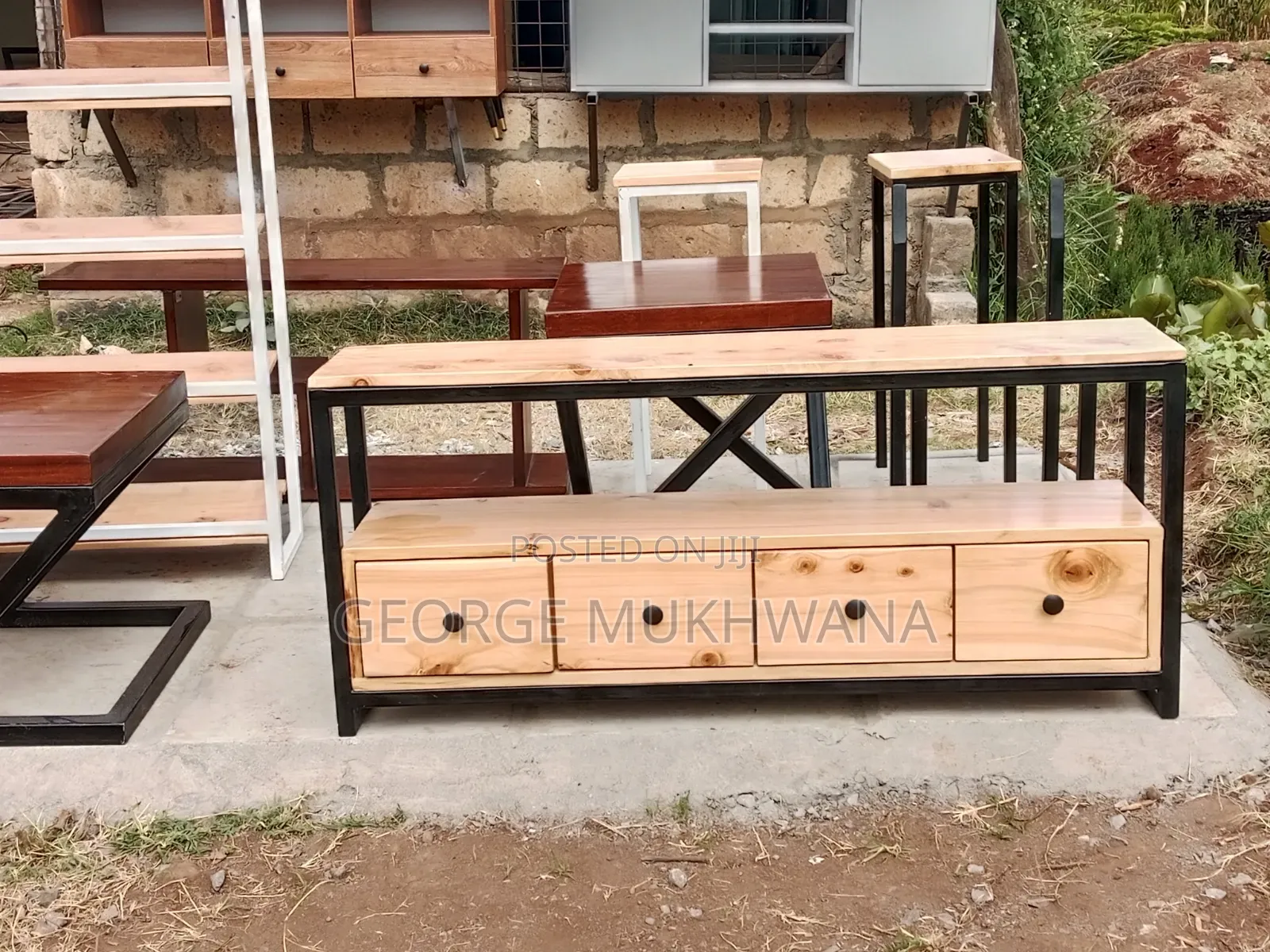 Metal Wood Tv Stand