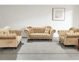 Home Sofa: 7 Seater High Grade Soft Sofa With Rivet Detail