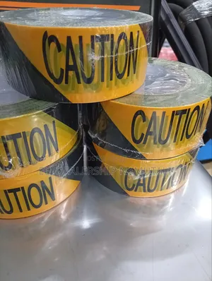 Yellow Black Caution Tape – Danger Area Safety Barrier