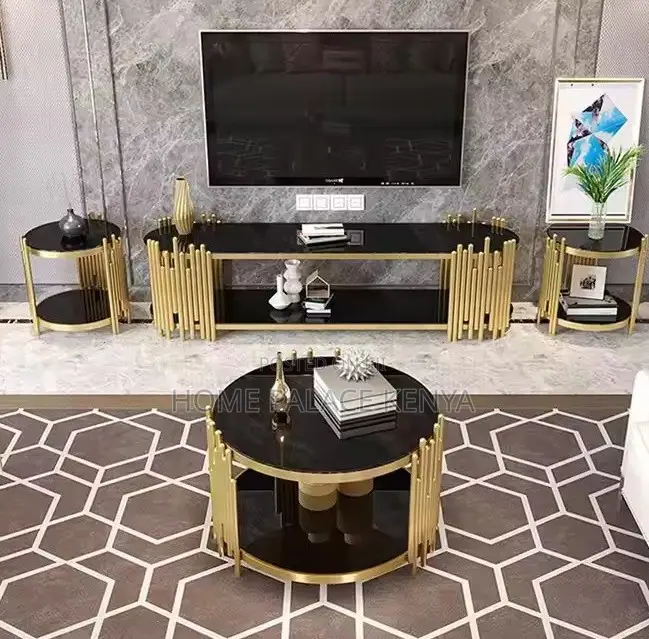 Centre Table: High End Versatile Double Deck Black Table