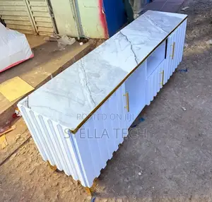 Executive Box TV Stand With Marble Top