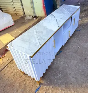 Executive Box TV Stand With Marble Top