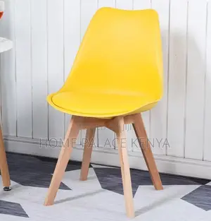 Dining Chair: Soft Cushion Plastic Chair With Wooden Legs