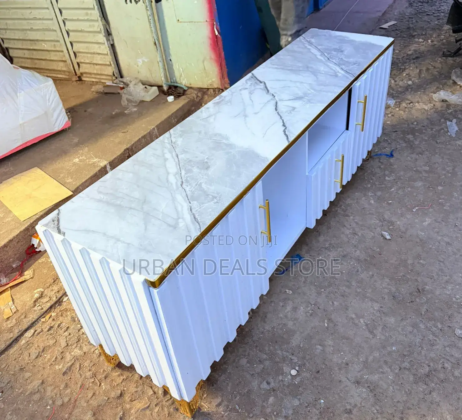 Executive Box Tv Stand With Marble Top