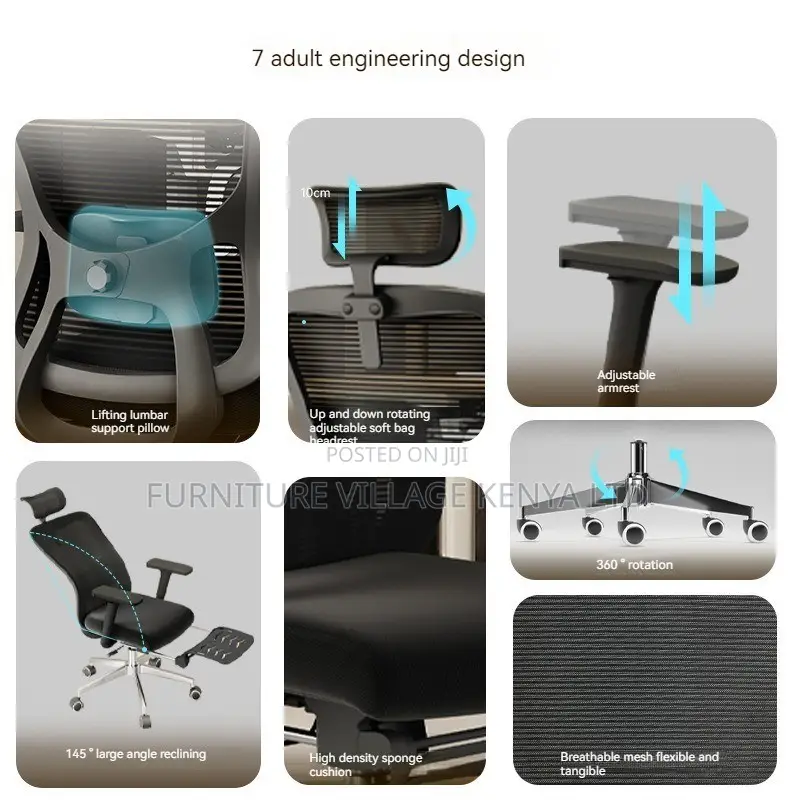 Ergonomic Back Office Chairs With Headrest