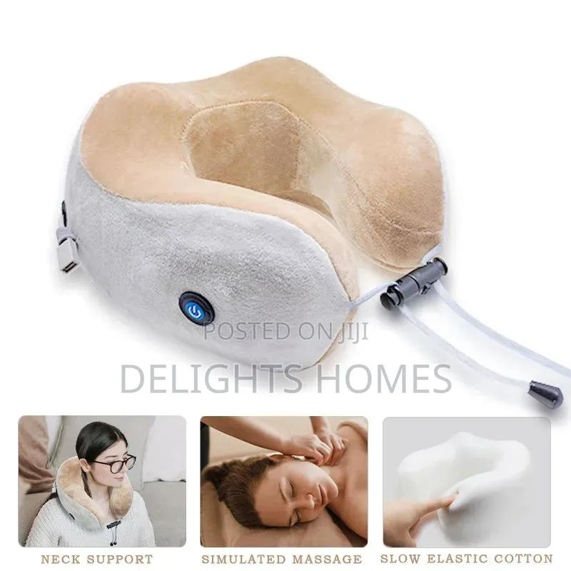 Portable Cervical Vertebra U-Shape Neck Pillow Massager_tt