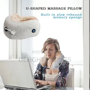 Portable Cervical Vertebra U-Shape Neck Pillow Massager_tt