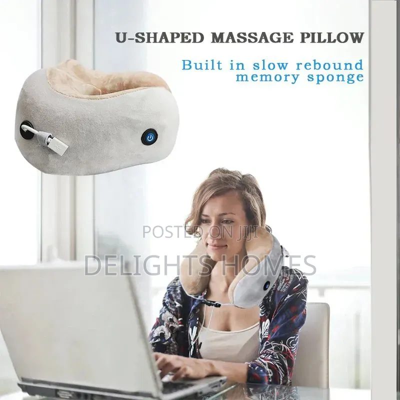 Portable Cervical Vertebra U-Shape Neck Pillow Massager_tt