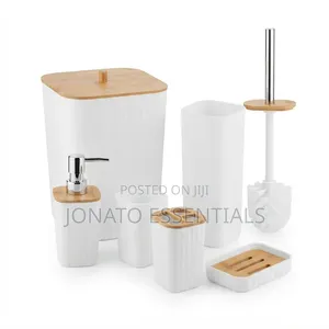 Modern 6-Piece Bathroom Accessory Set - Elegant Durable