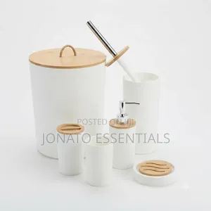 Modern 6-Piece Bathroom Accessory Set - Elegant Durable