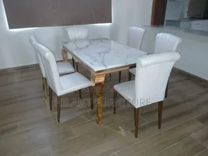 White Gold Six-Seater Dining Set