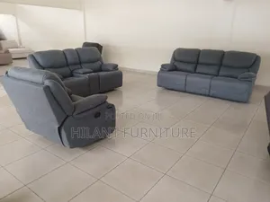 Gray King-Size Six-Seater Recliner Sofa