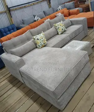 6 Seater L Seat – Grey Bubble Fabric