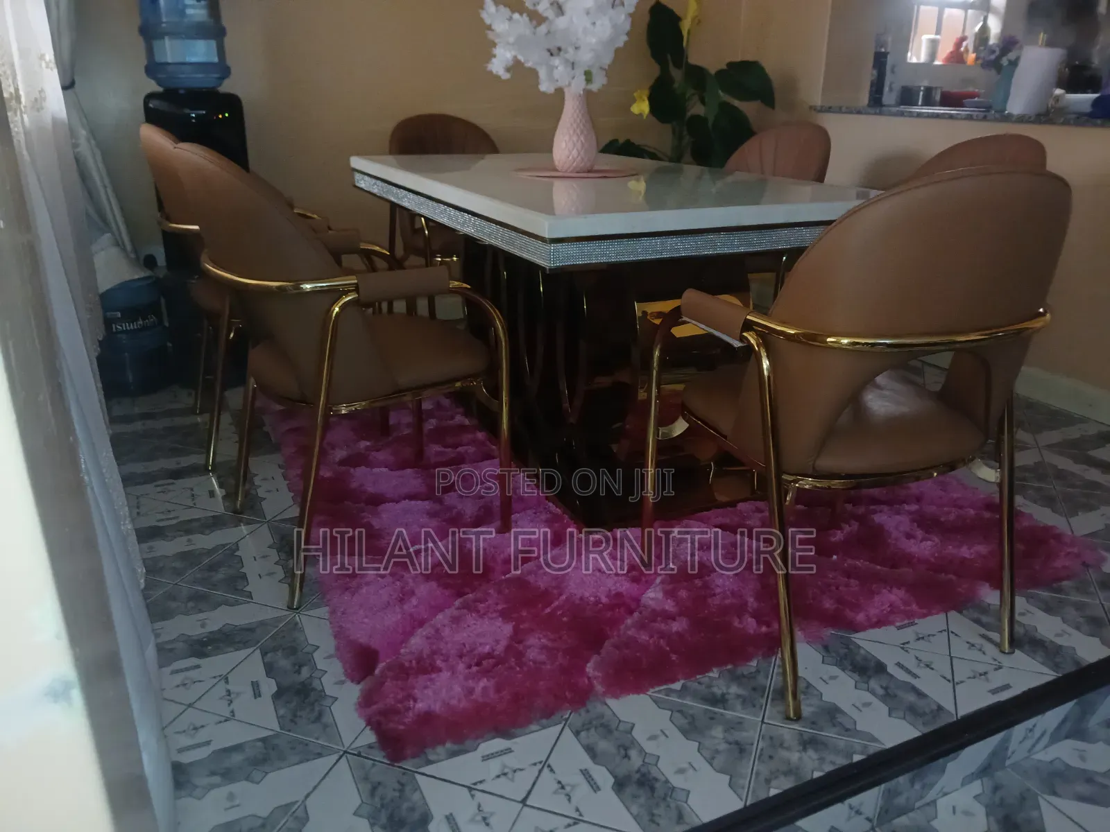 Executive Six-Seater Marble Dining Table