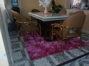 Executive Six-Seater Marble Dining Table