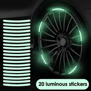20pcs Car Wheel Hub Reflective Sticker Tire Rim Reflective