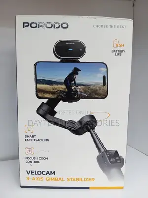 Porodo Velocam 3-Axis Gimbal Stabilizer With Smart Face Tracking.