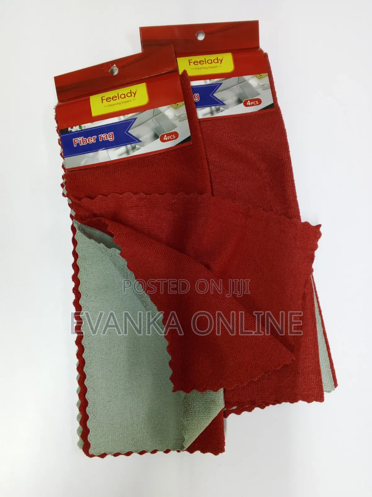 Microfiber Cloth/Cleaning Cloth - Pack of 4 (Red and Grey)