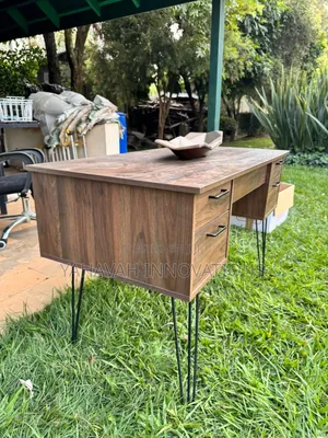 Sleek Walnut Home Office Desk, Hairpin Legs (Karen)