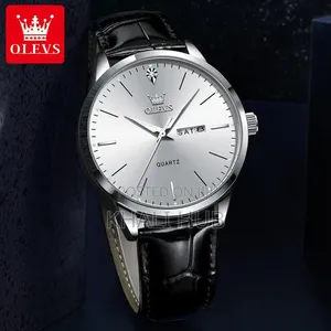 Olevs With Genuine Leather Straps Gents Watch 2935