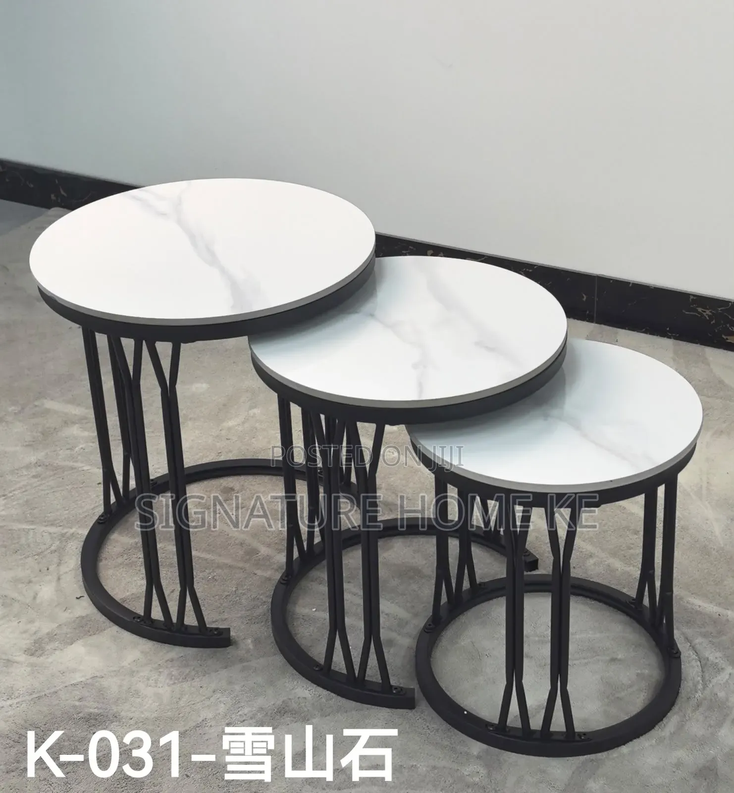 3 in 1 Executive Pure Marble Table