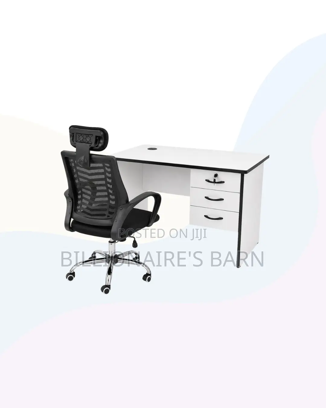 Practical 1m Desk and Headrest Mesh Chair for Focused Work