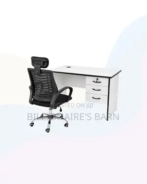 Practical 1m Desk and Headrest Mesh Chair for Focused Work
