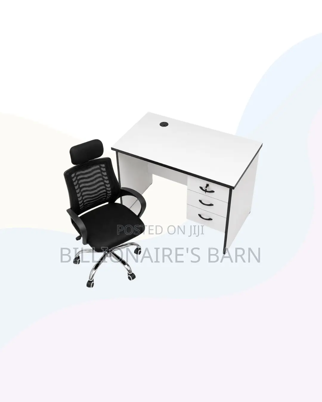 Practical 1m Desk and Headrest Mesh Chair for Focused Work
