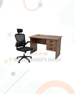 1m Desk and Black Flip-Up Arms Ergonomic Chair for Home Office
