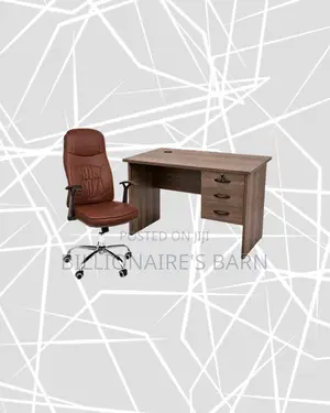 Practical Desk and Brown Executive Leather Chair for Better Workdays