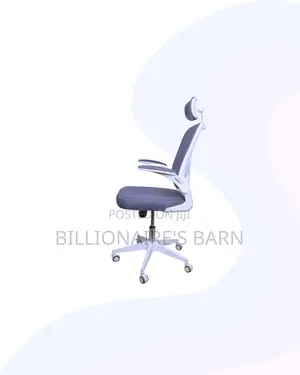 White Ergonomic Office Chair With Headrest for Reception and Guest Use