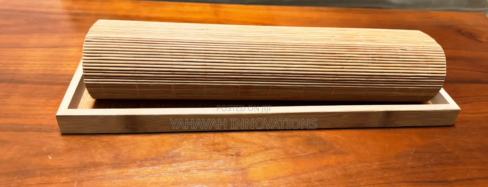 Natural Bamboo Table Runner Wooden Serving Tray Set (Karen)