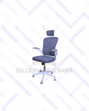 White Ergonomic Office Chair With Headrest for Quiet Floor Movement