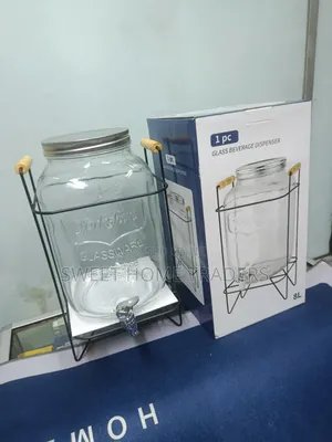 Glass Juice Dispensers With Metallic Stand