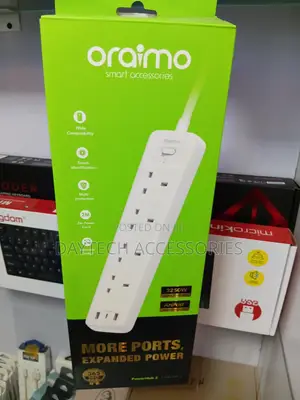 Oraimo Power Extension Cable With 4 Way Ac Power Outlets