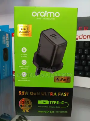 Oraimo Powergan 25w (Ocw-5251ucc) Ultra-Fast Wall Charger.